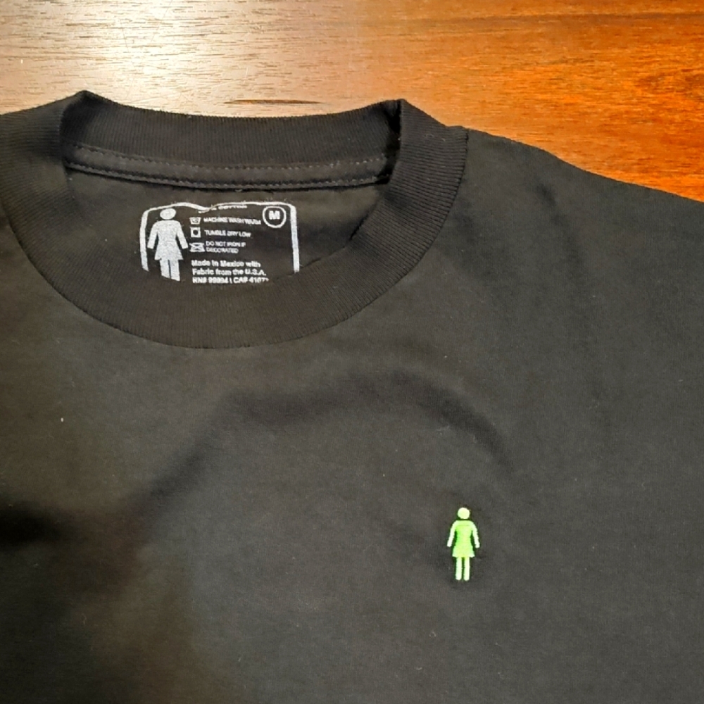 Girl Skateboards Black T-shirt Size Medium